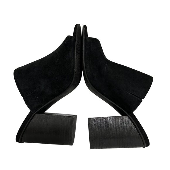 Nordstrom BP. Black Womens Suede Peep-Toe Block Heel Mules SZ 8.5M Slide Goth - Picture 9 of 11